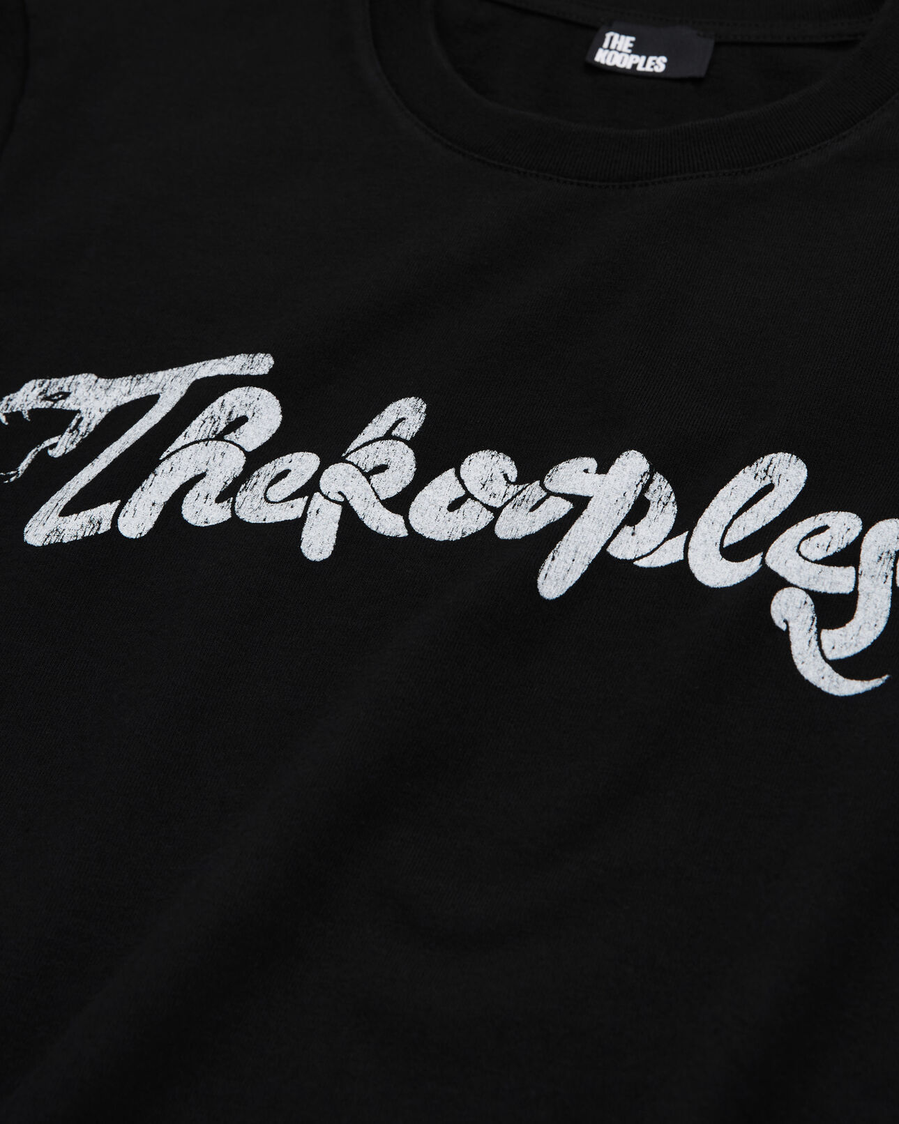 The Kooples WOMEN BLACK WASHED women's black t-shirt with snake logo print
