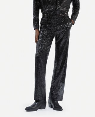 The Kooples HOMME BLACK pantalon droit à sequins noir