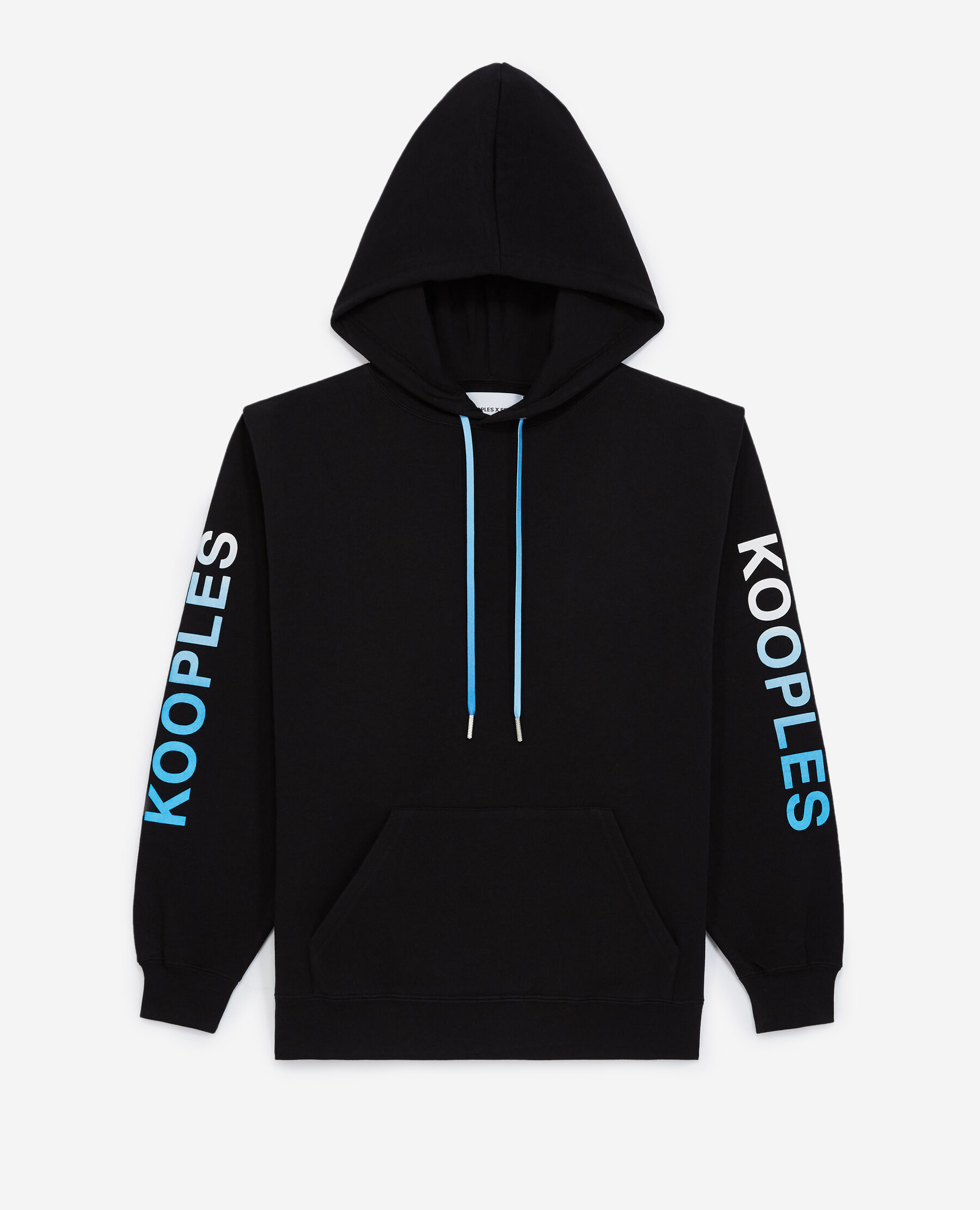 Sweat noir a capuche logo manches