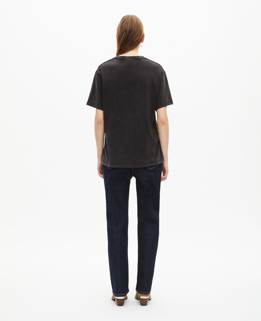 The Kooples F BLACK WASHED t-shirt with faded black screen print