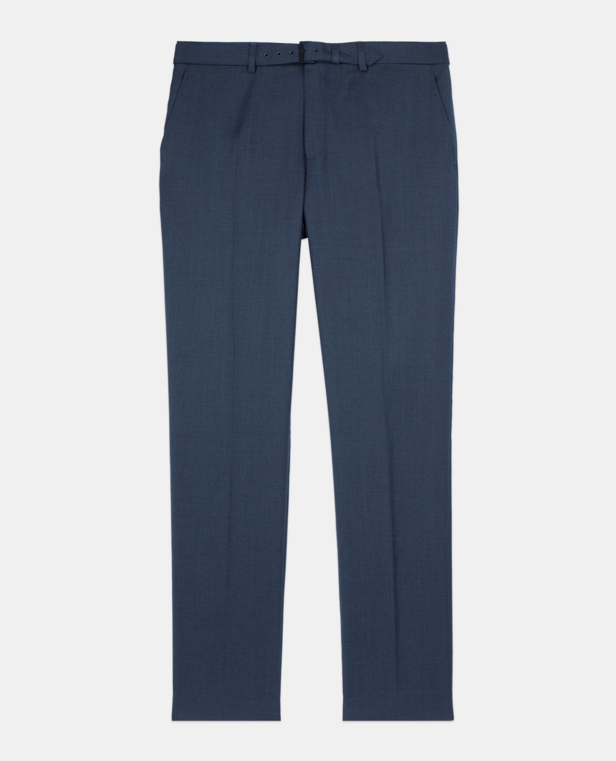 Navy blue wool suit trousers, NAVY, hi-res image number null