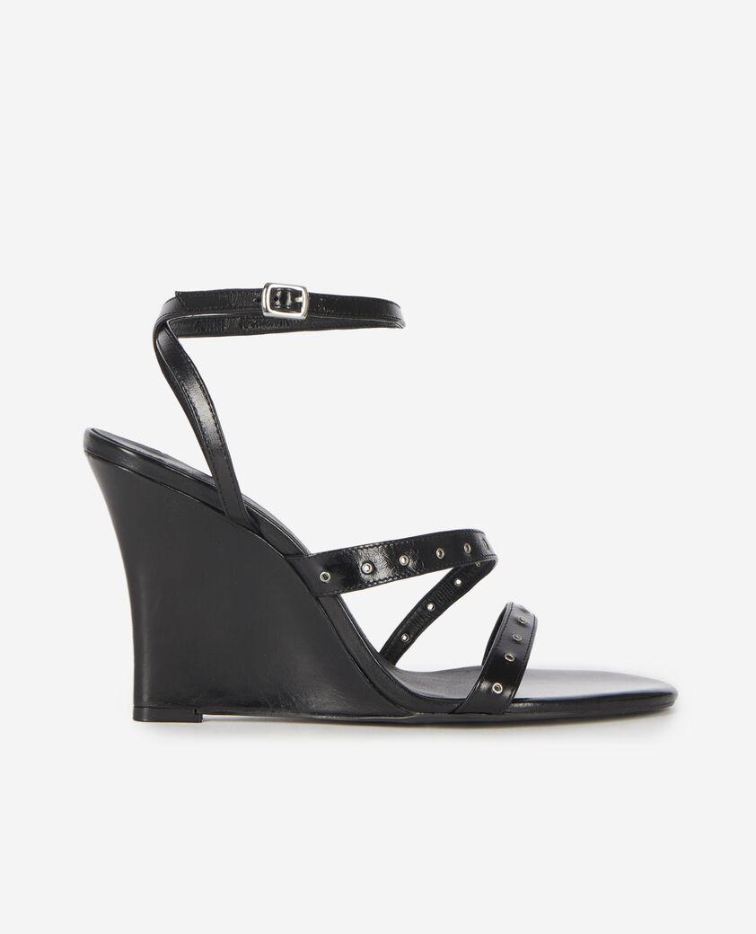 The Kooples DAMEN BLACK keilabsatzsandalen mit studs schwarz