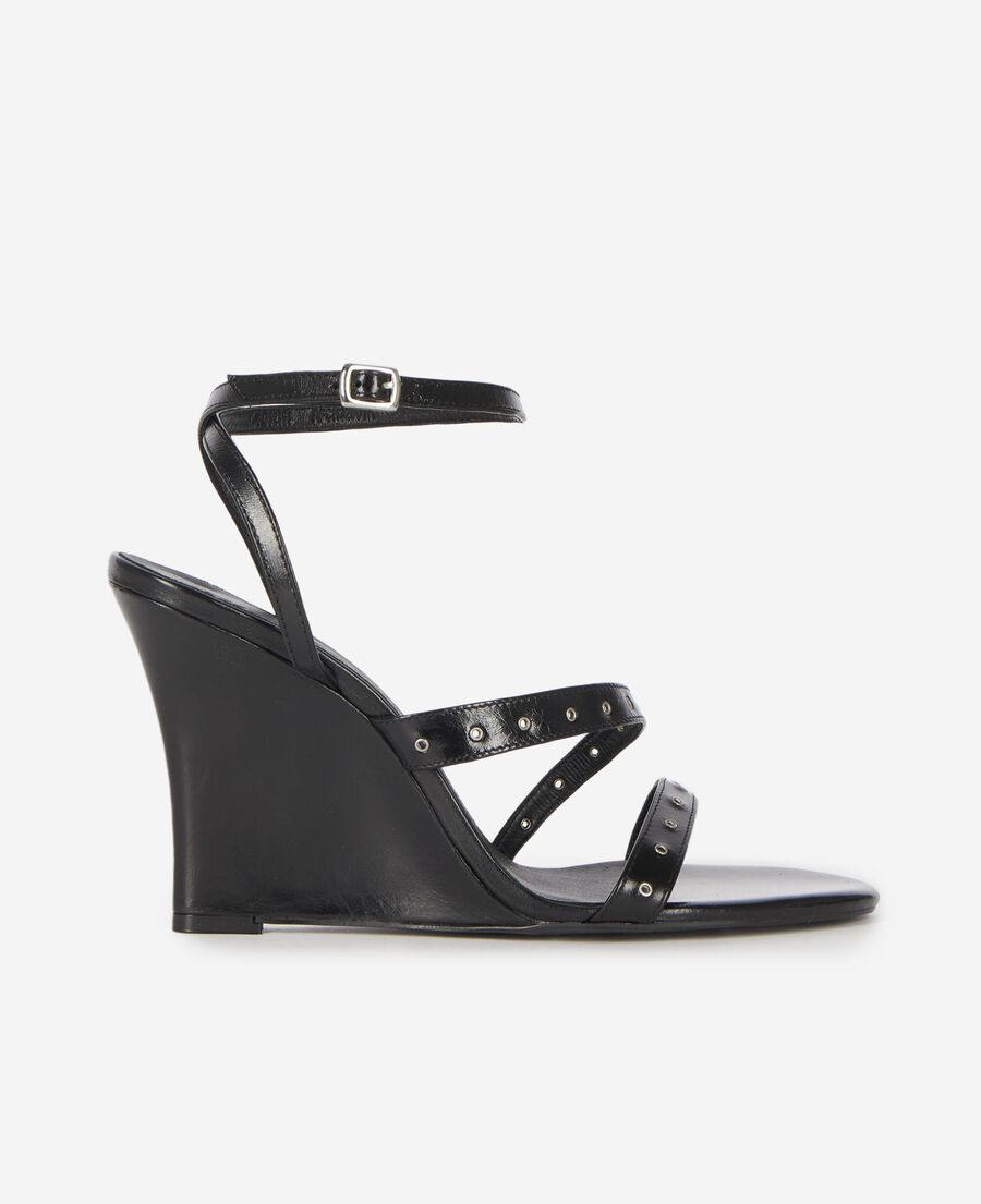 The Kooples DAMEN BLACK keilabsatzsandalen mit studs schwarz