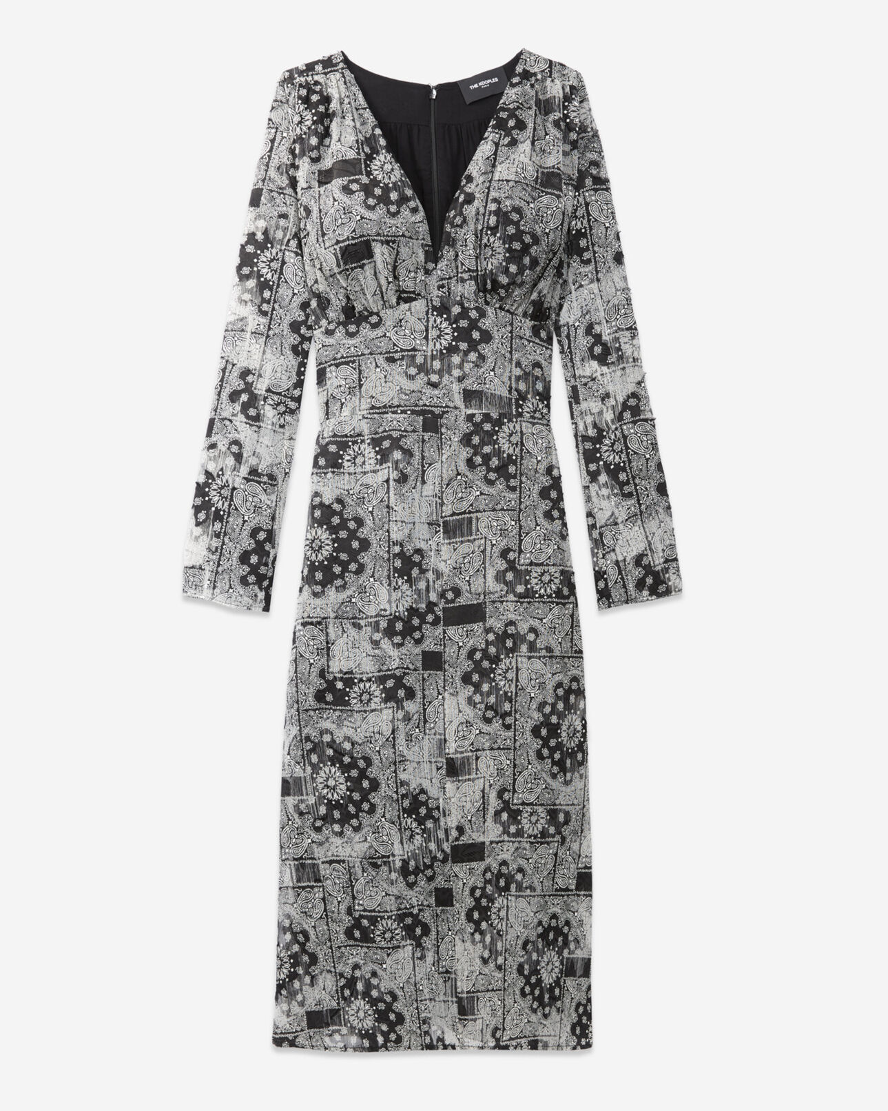 The Kooples WOMEN BLACK long bandana print dress