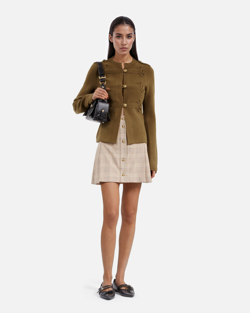 The Kooples WOMEN KAKI khaki officer-style cardigan
