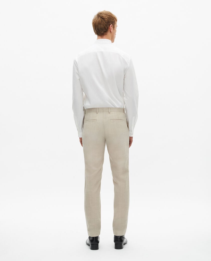 The Kooples MEN BEIGE beige slim fit wool suit pants