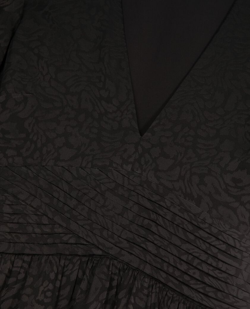 The Kooples FEMME BLACK robe longue en jacquard noire