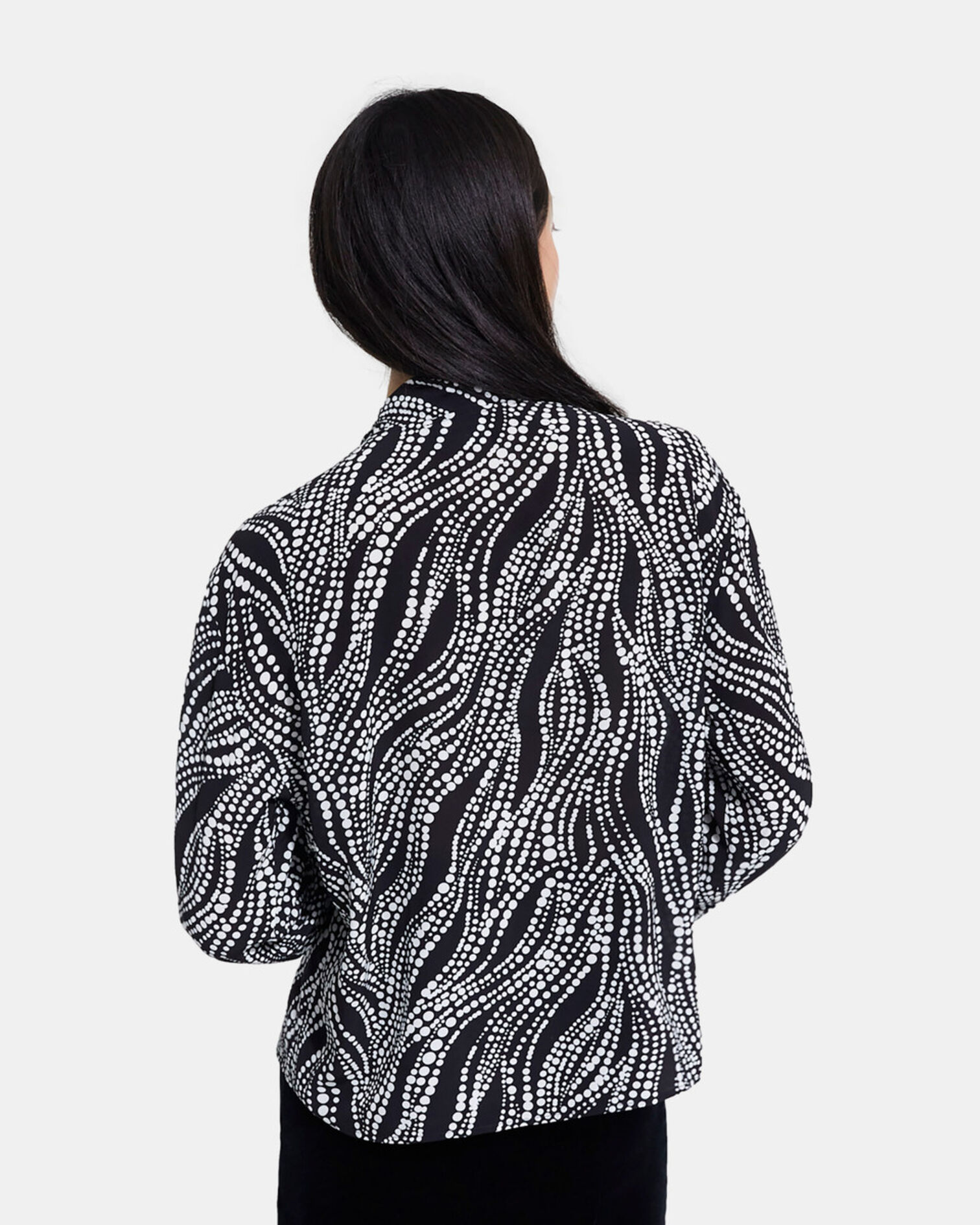 Printed top, BLACK WHITE, hi-res image number null