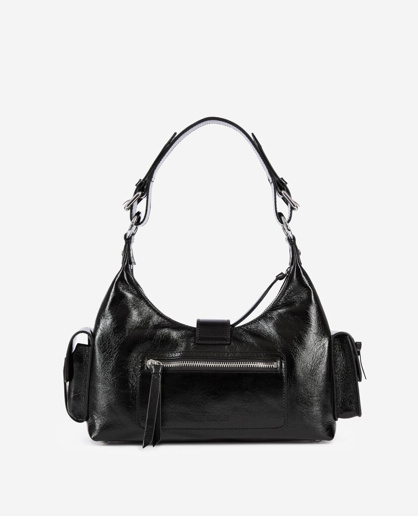 The Kooples WOMEN BLACK black vintage treatment leather amelia bag