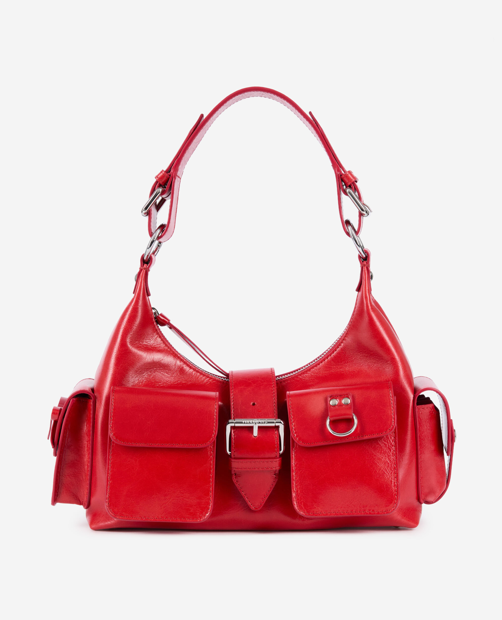Sac Amelia en cuir craquele rouge