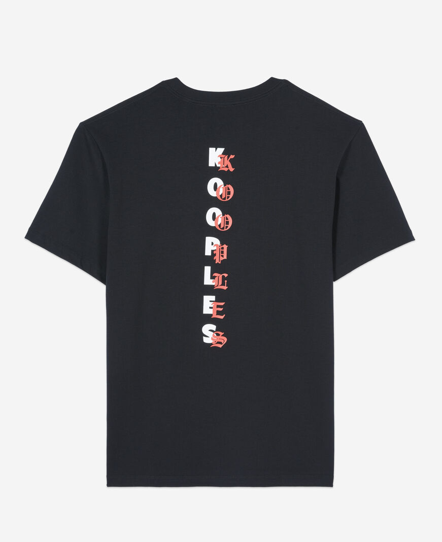 The Kooples HOMME BLACK t-shirt avec sérigraphie logo noir