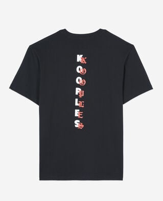 The Kooples HOMME BLACK t-shirt avec sérigraphie logo noir