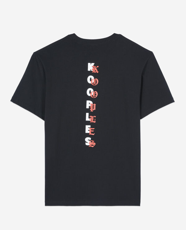 The Kooples HOMME BLACK t-shirt avec sérigraphie logo noir
