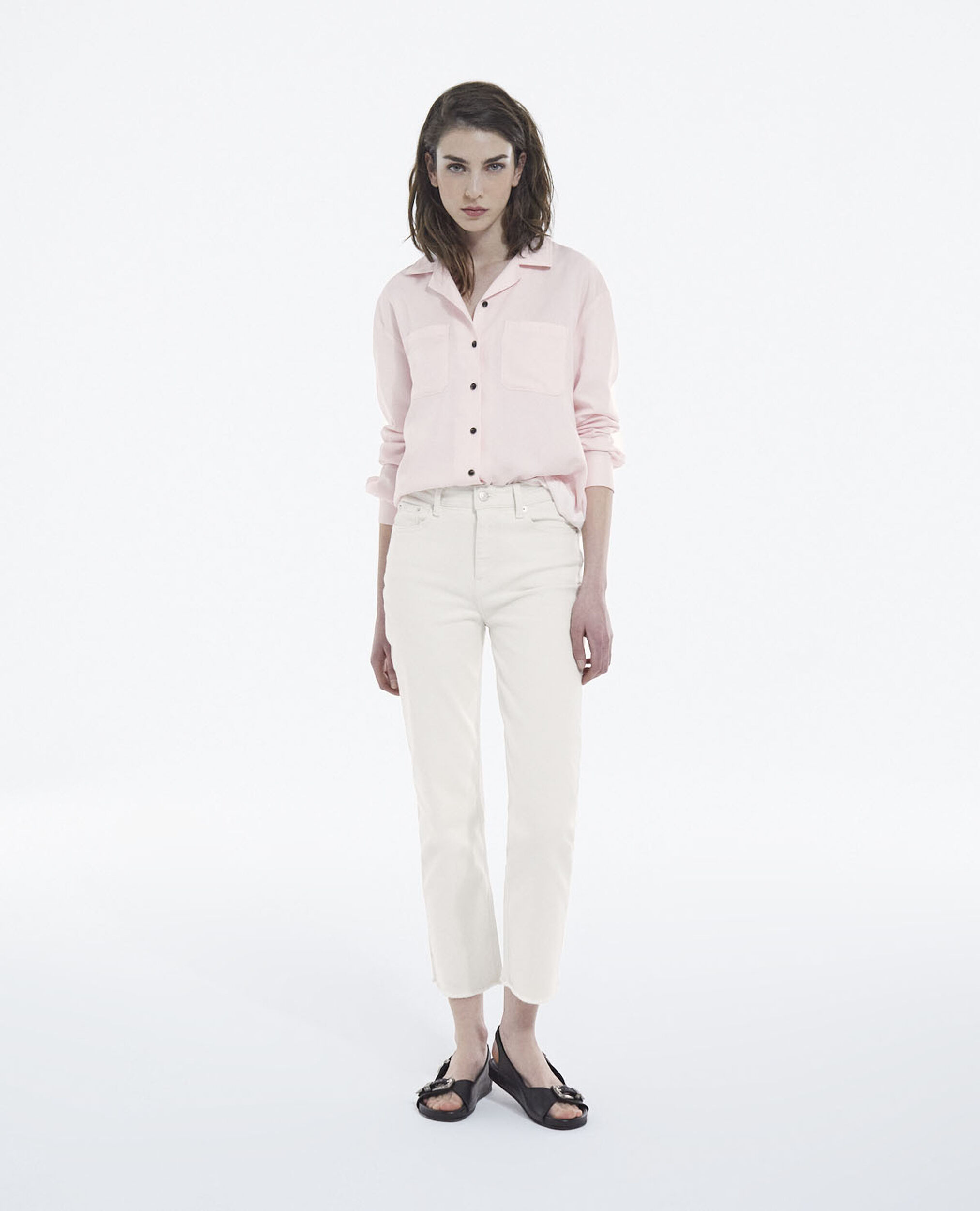 Chemise oversize rose tencel boutonnée, PINK, hi-res image number null