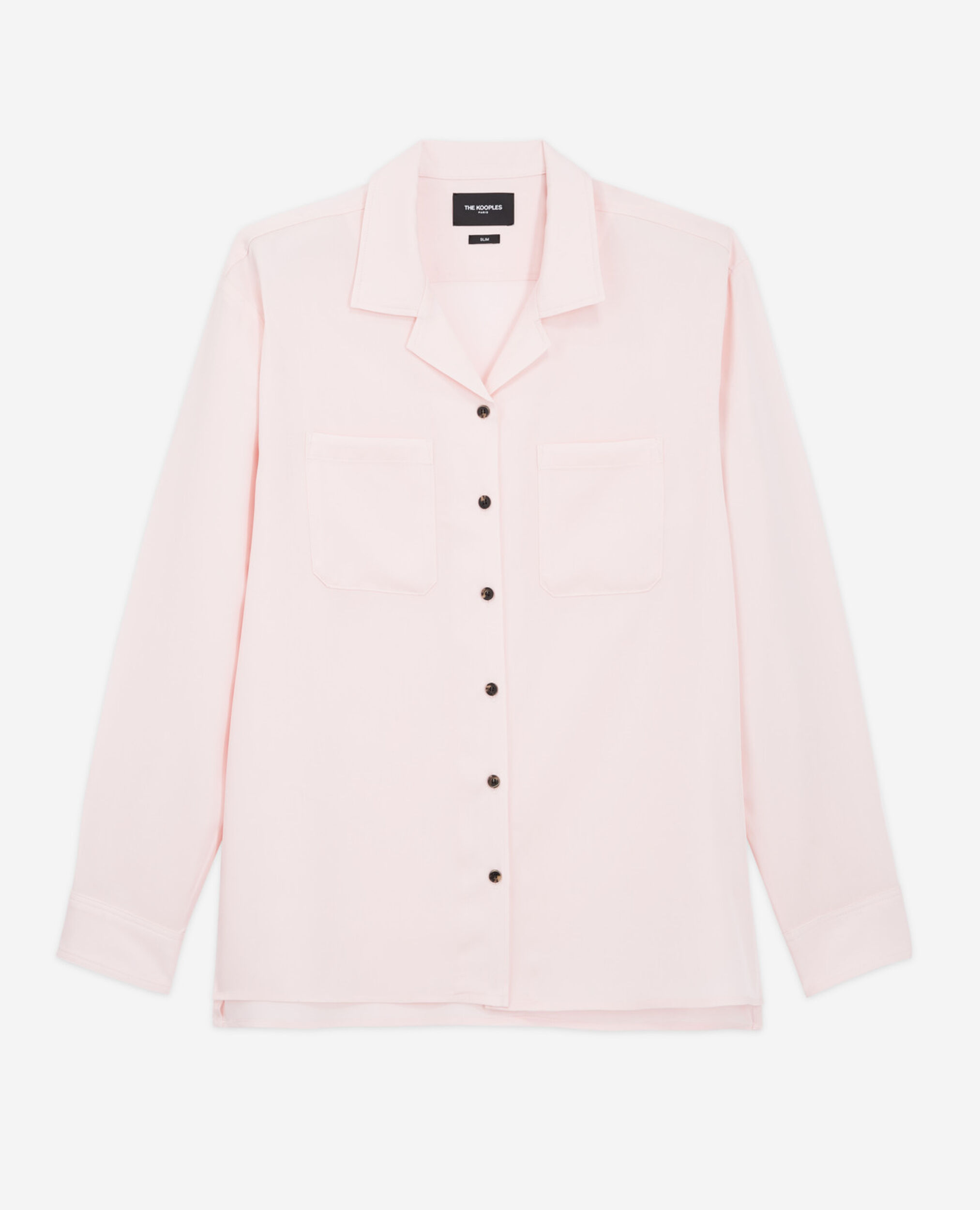 Tencel button-up pink oversized shirt, PINK, hi-res image number null