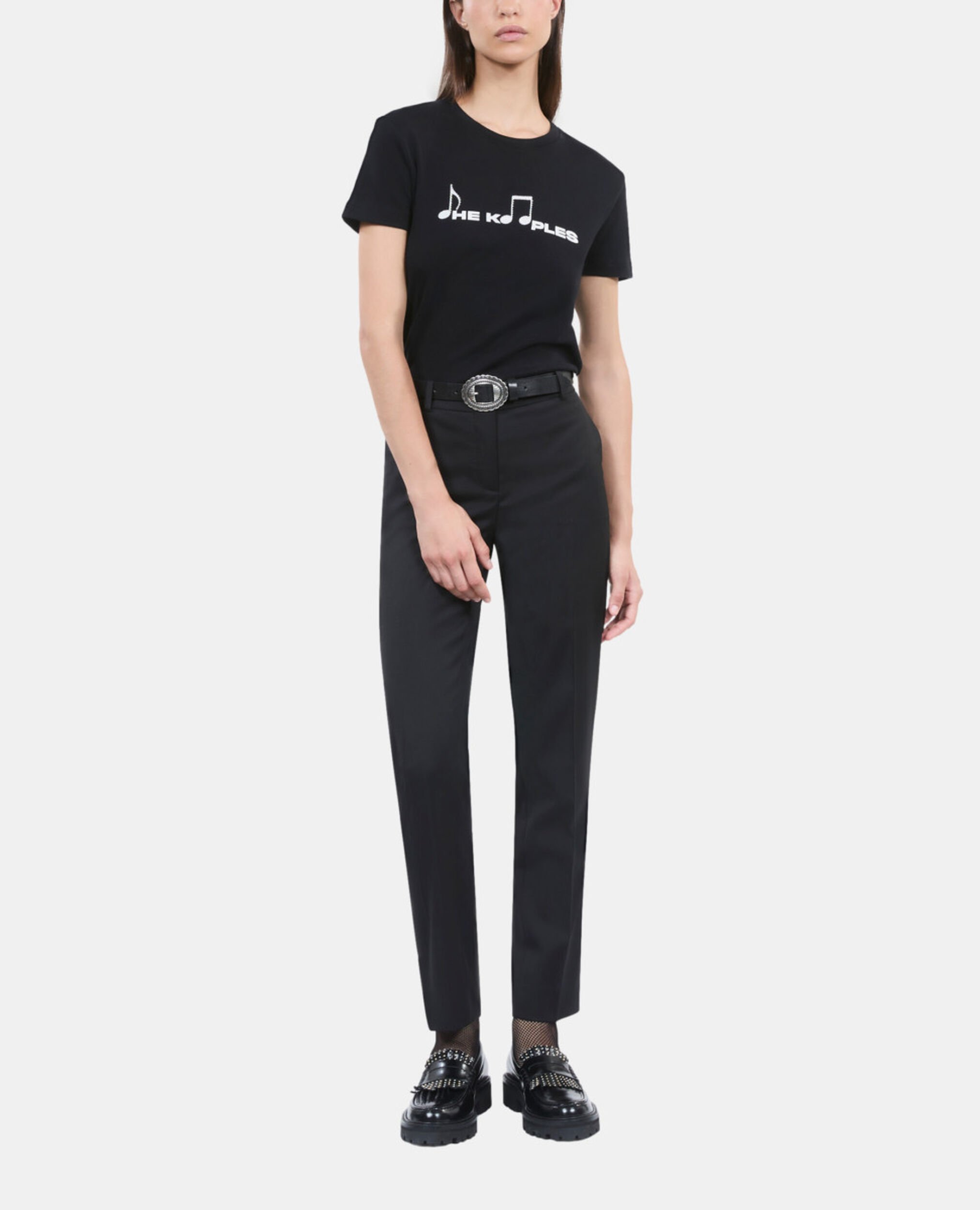 Schwarzes T-Shirt mit Siebdruck, BLACK WASHED, hi-res image number null
