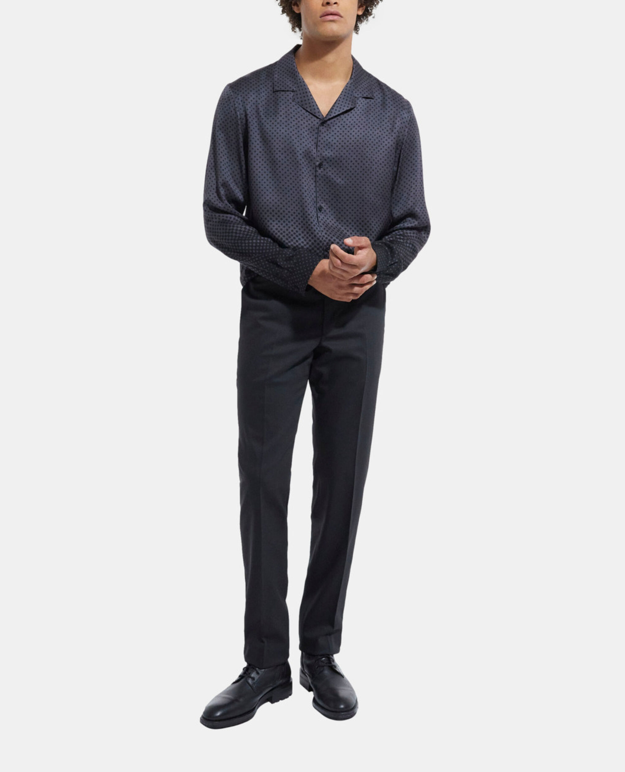 Chemise col hawaïen imprimée, GREY, hi-res image number null