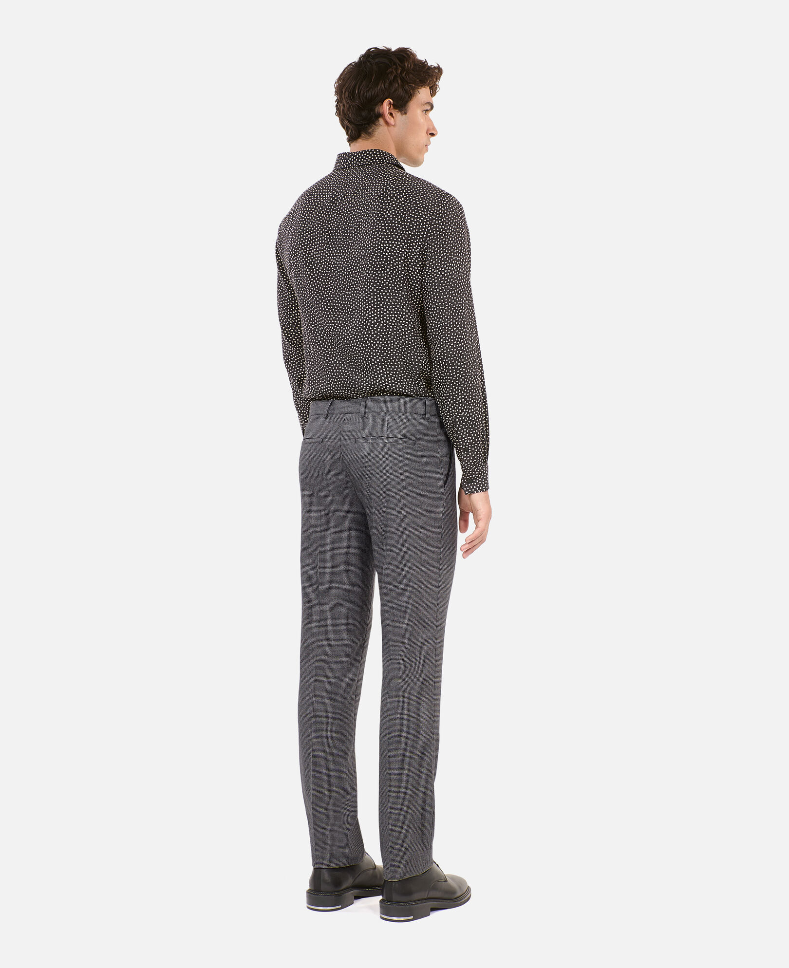 The Kooples MEN BLACK GREY black and white houndstooth suit trousers