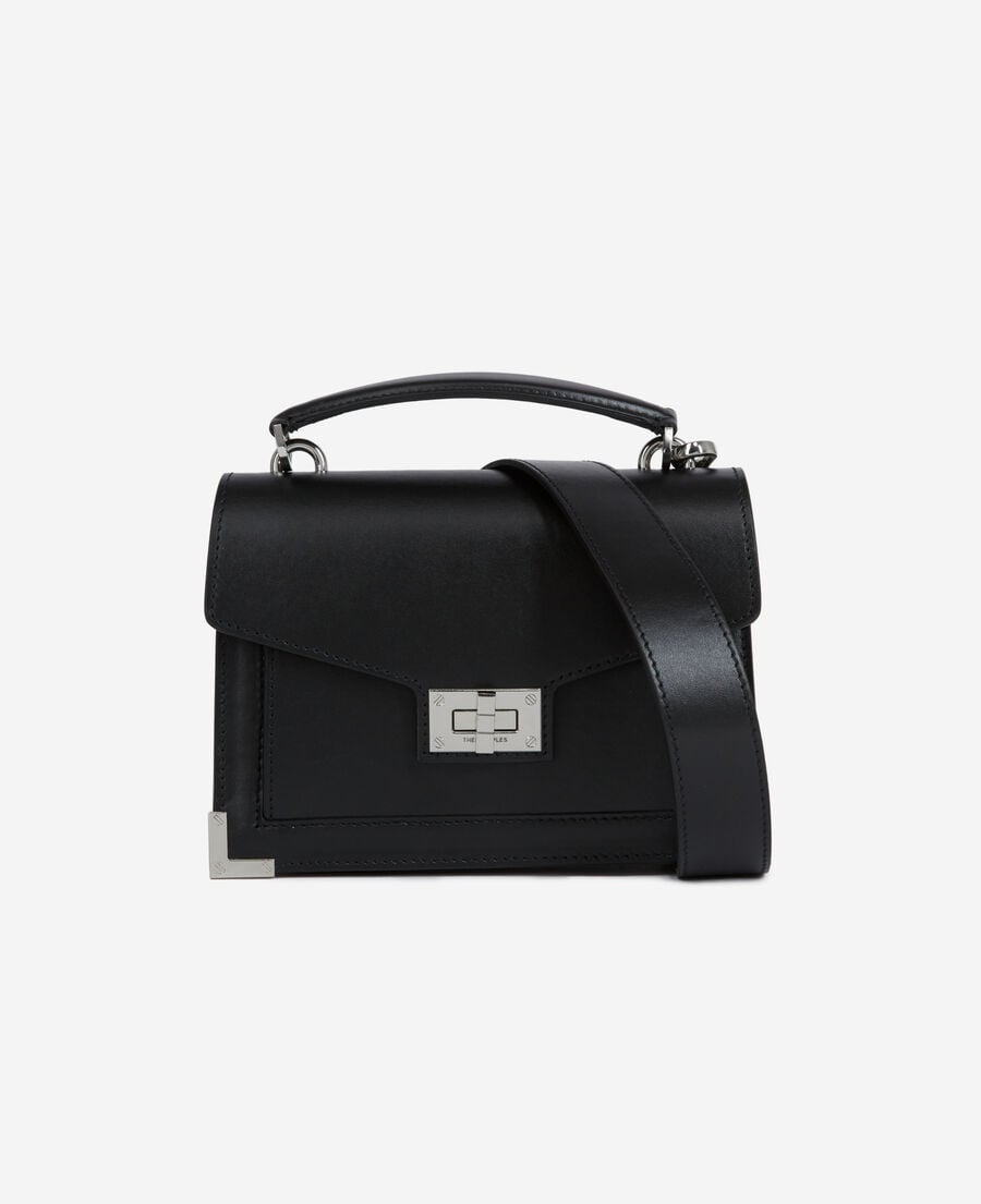 The Kooples FEMME BLACK BRUT sac emily small en cuir noir