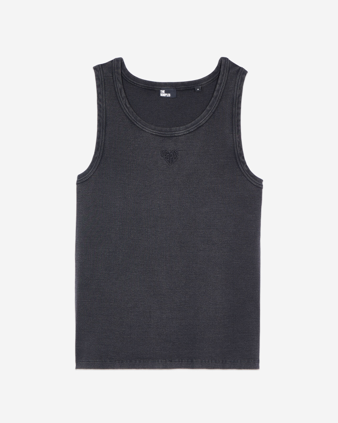 The Kooples MEN BLACK WASHED black kooples heart tank top