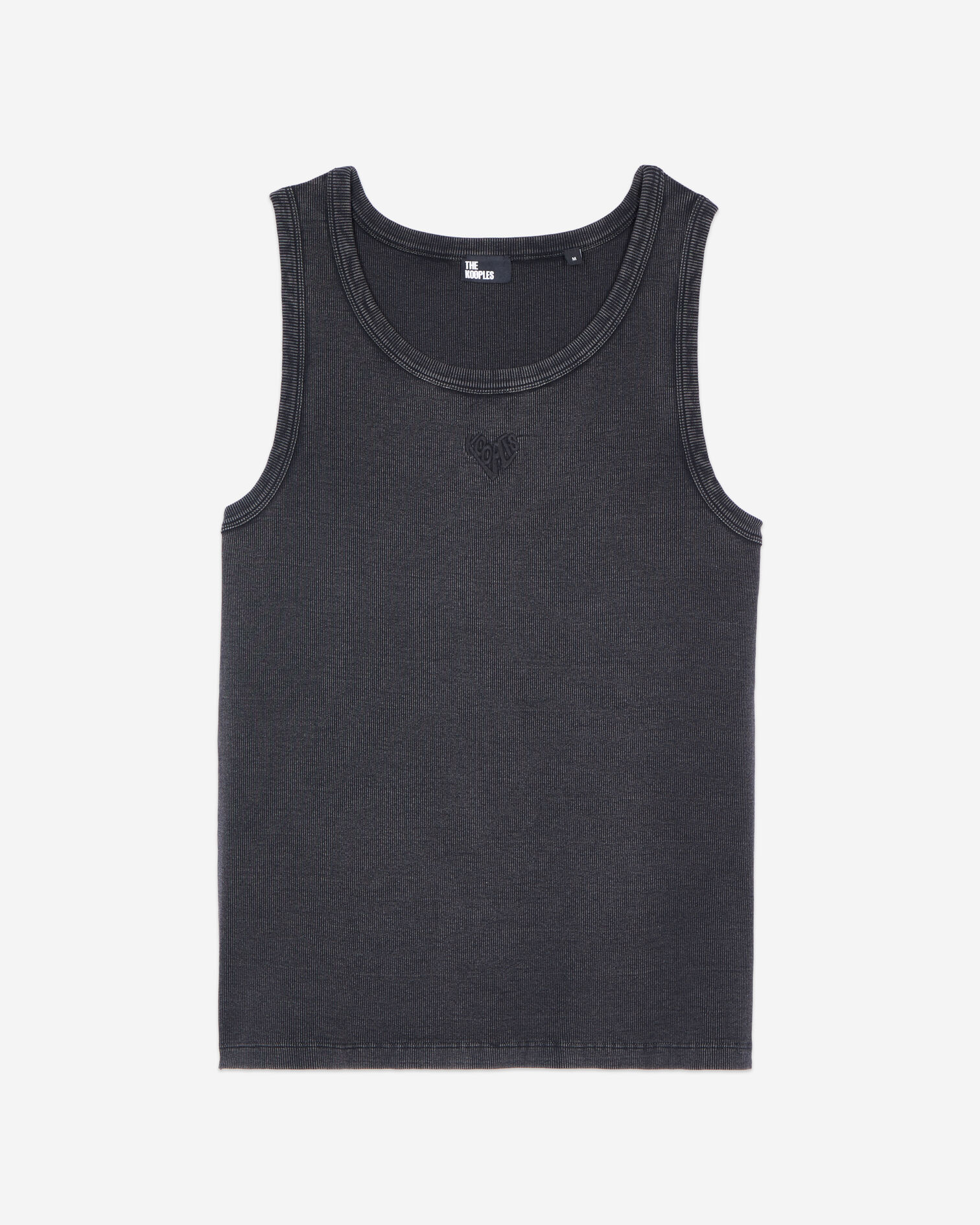 Black Kooples heart tank top, BLACK WASHED, hi-res image number null