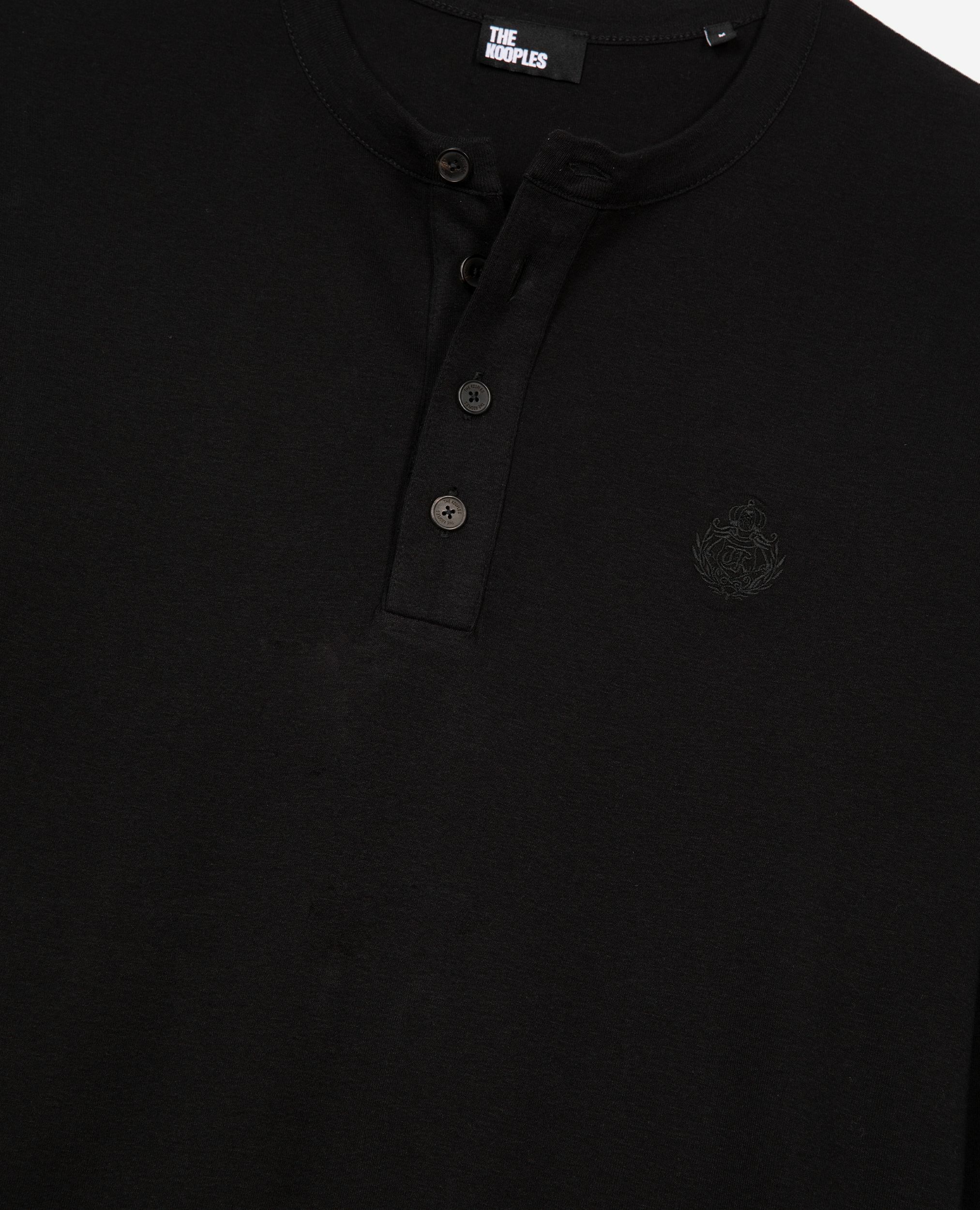 Langarmshirt mit schwarzem Wappen, BLACK, hi-res image number null