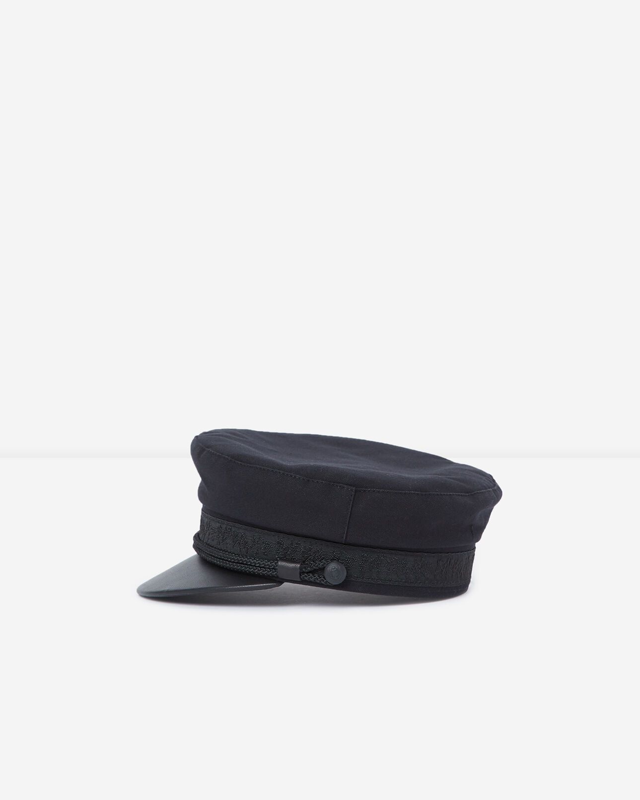 The Kooples FEMME BLACK casquette tendance noire en coton et cuir