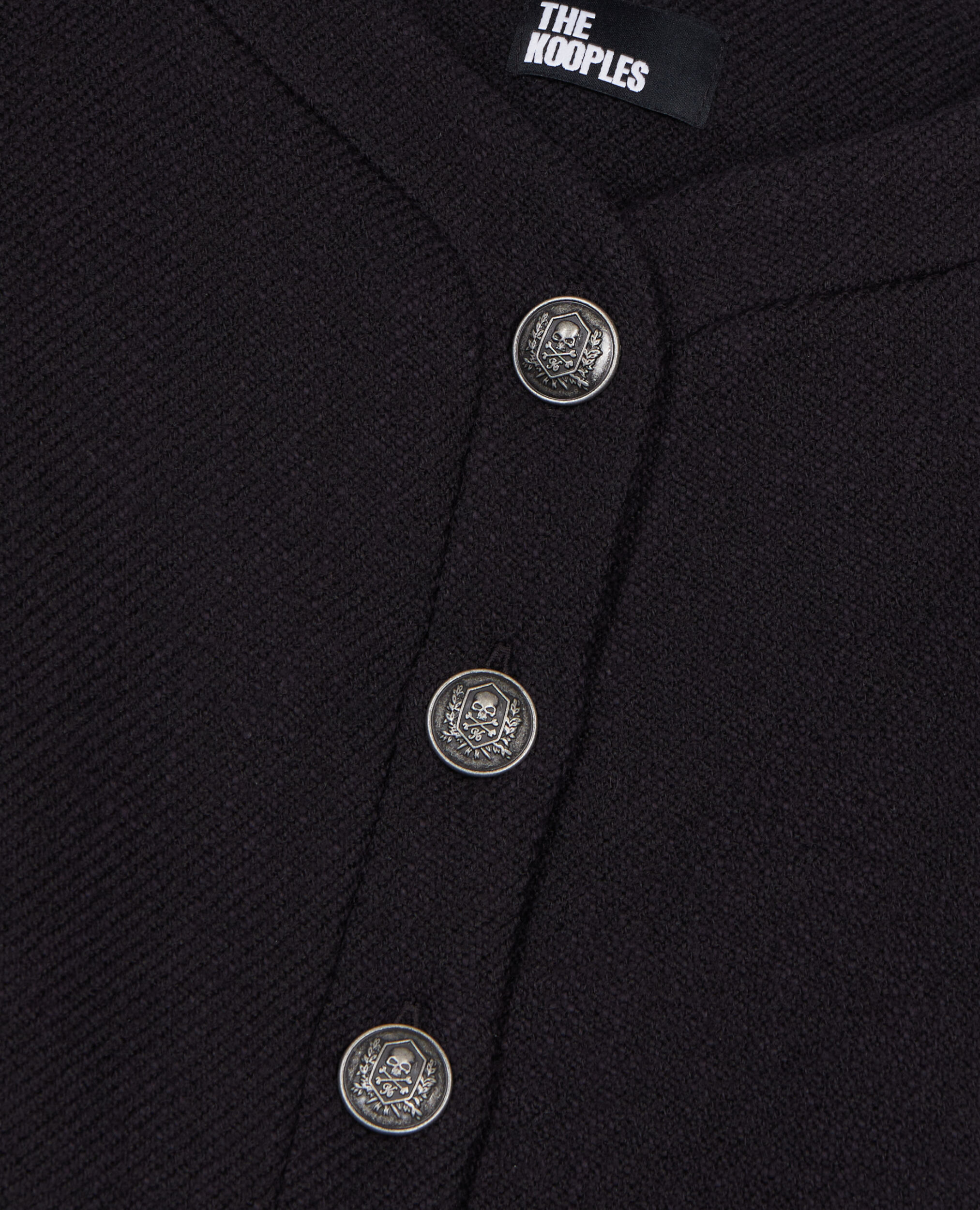 Veste en laine et coton noire, BLACK, hi-res image number null