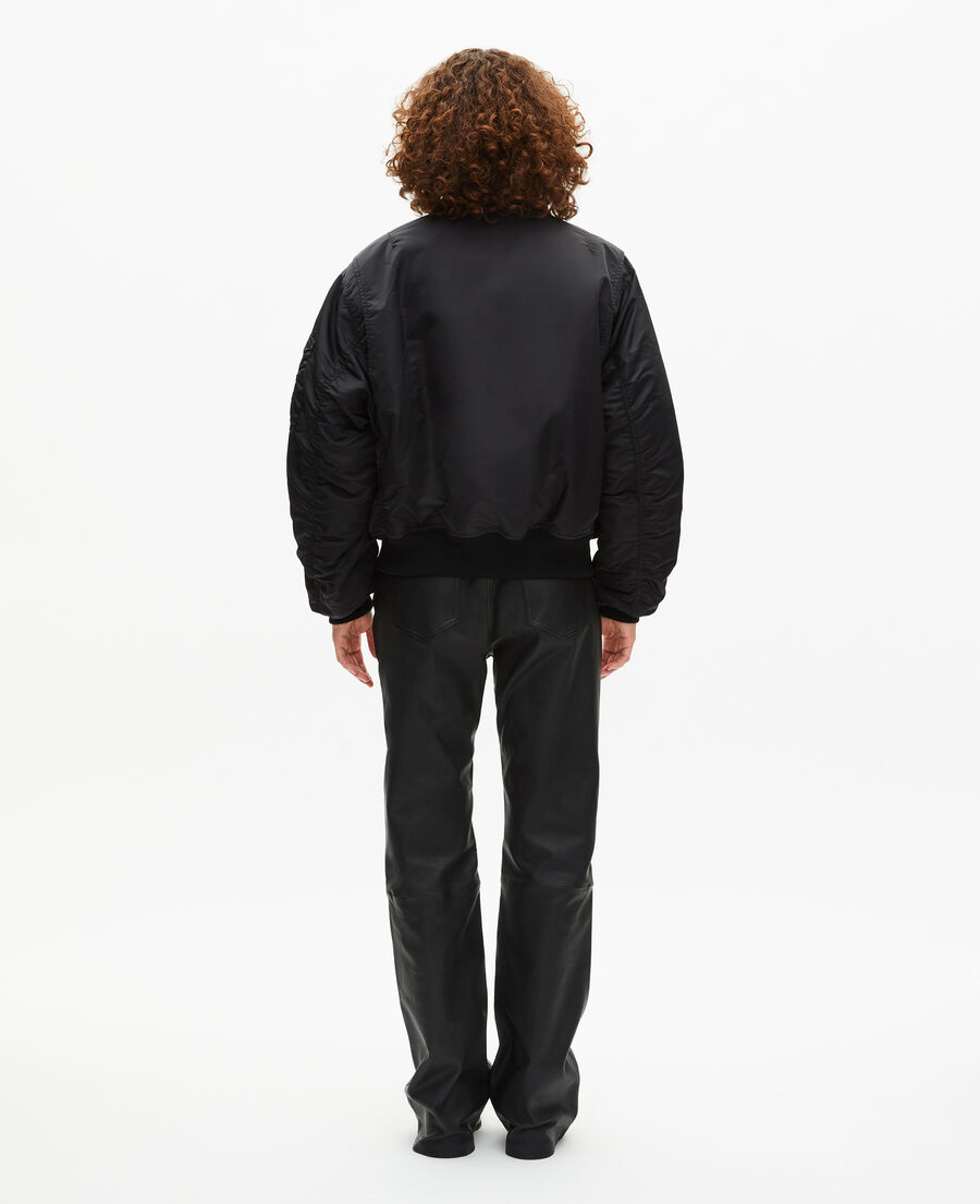 The Kooples FEMME BLACK bomber noir the kooples x schott nyc