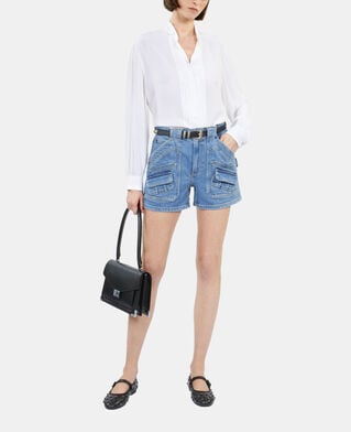 The Kooples FEMME ECRU chemise en soie avec plissage écrue