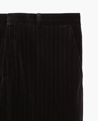 The Kooples MEN BLACK straight black velvet suit pants
