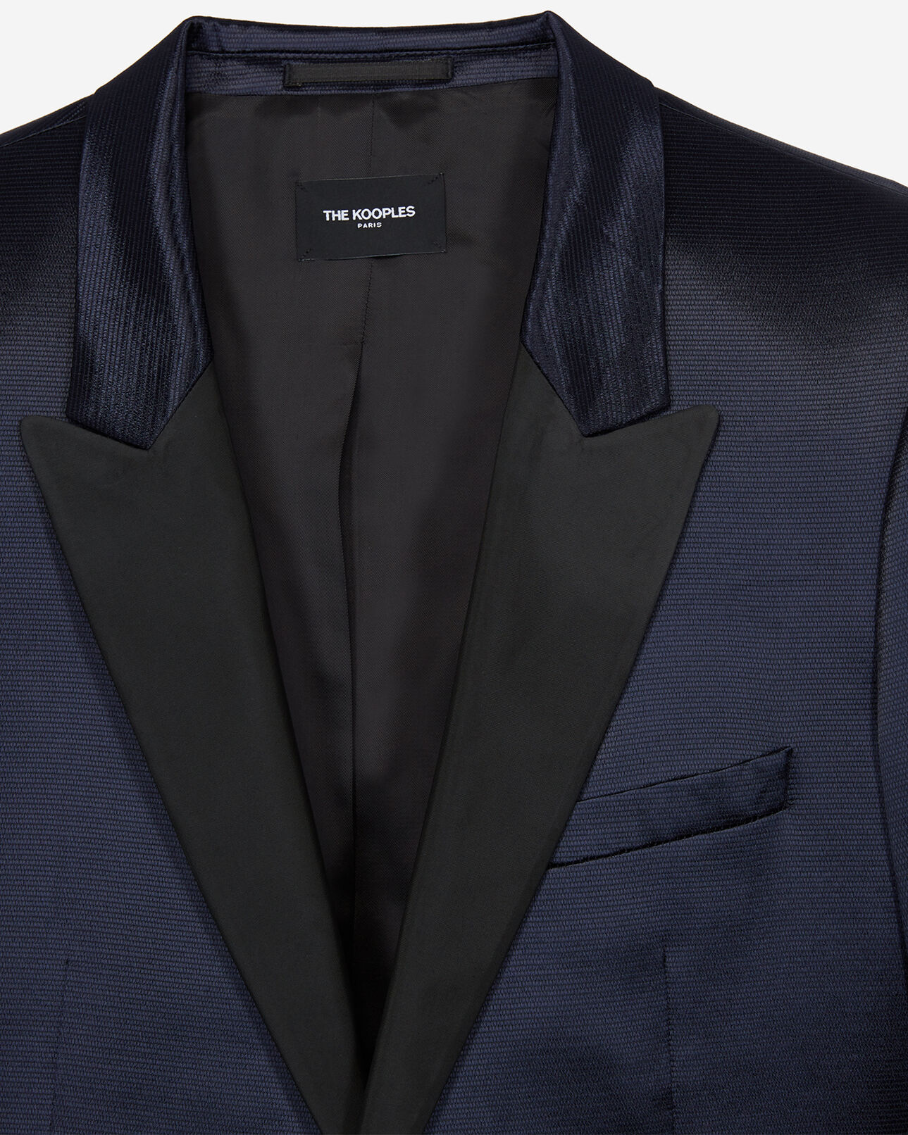 The Kooples HOMME DARK NAVY veste de costume marine col satin