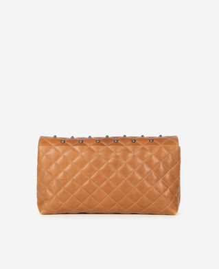 The Kooples F BROWN h&eacute;ritage small clutch bag in cognac cracked leather