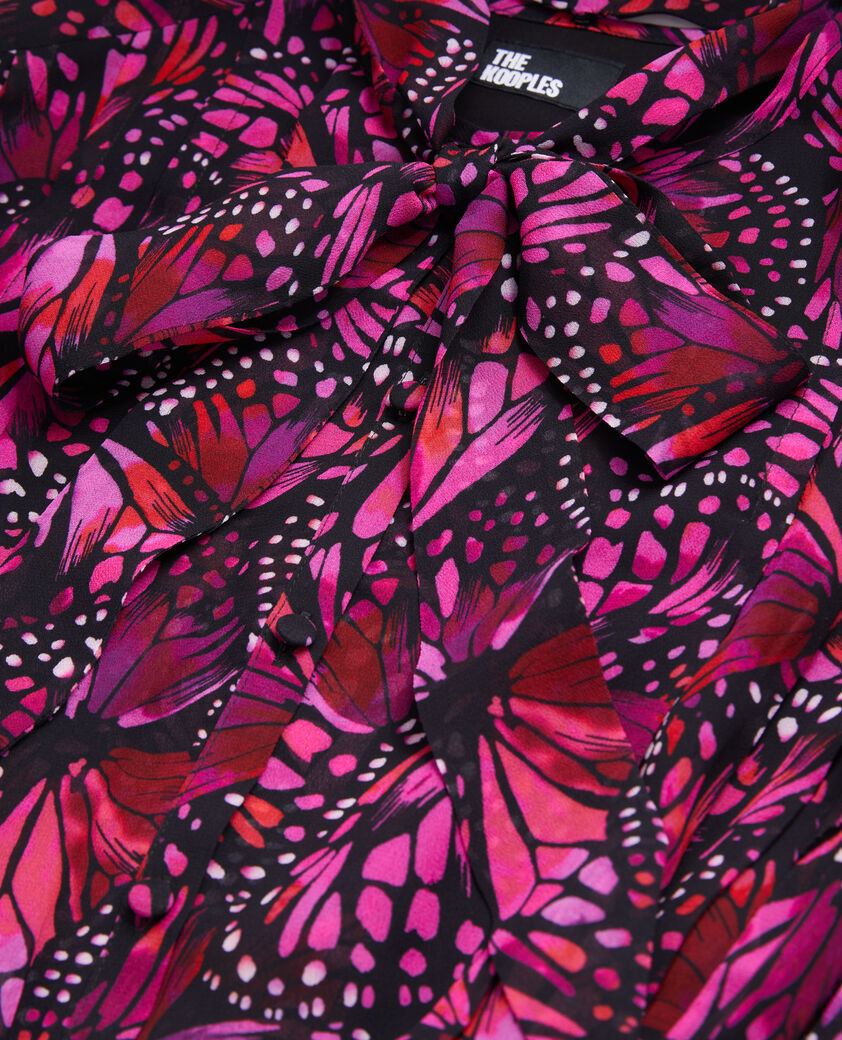 The Kooples FEMME PINK robe courte imprimée avec volants