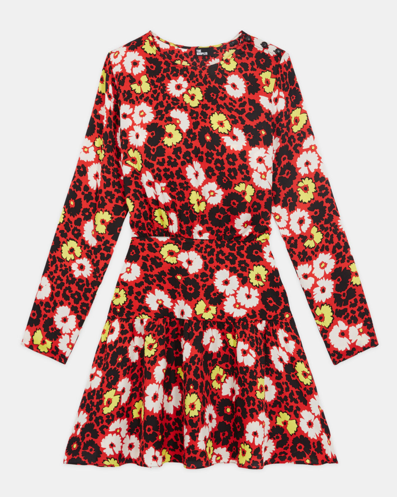 The Kooples FEMME RED / YELLOW robe courte imprimé fleuri