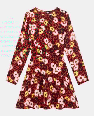 The Kooples FEMME RED / YELLOW robe courte imprimé fleuri