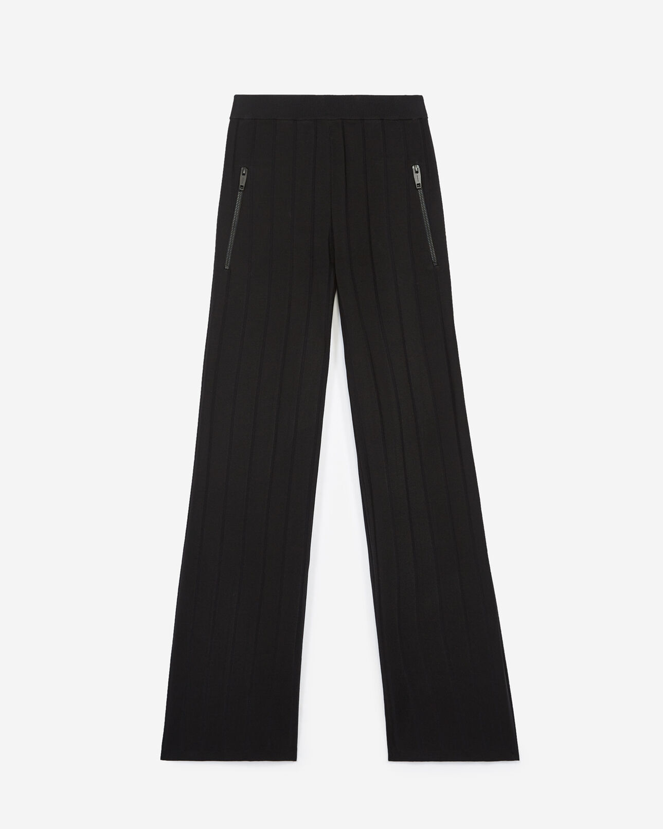 The Kooples WOMEN BLACK zipped-pocket flared black joggers