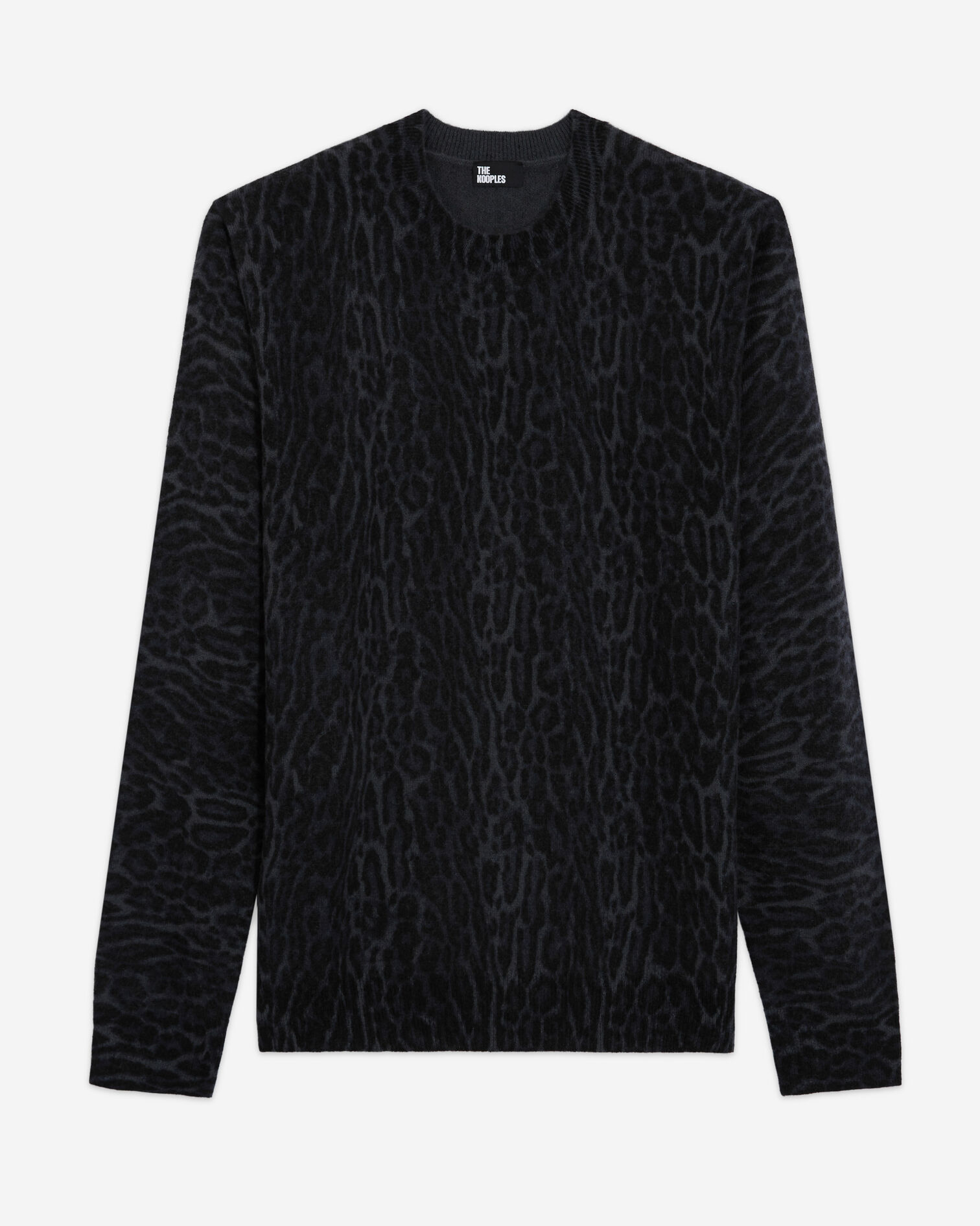 Leopard print cashmere sweater, BLACK GREY, hi-res image number null