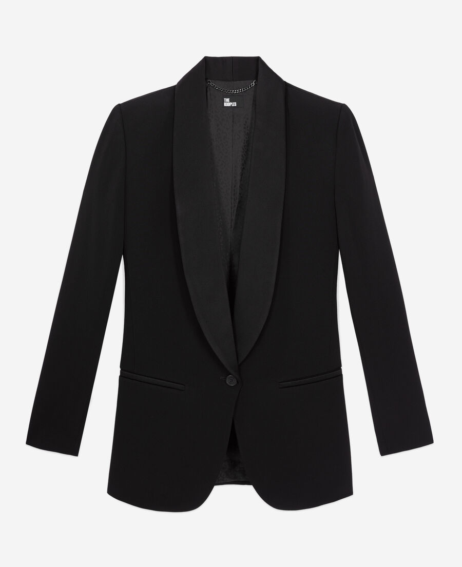 The Kooples WOMEN BLACK black crepe suit jacket