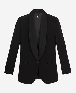 The Kooples WOMEN BLACK black crepe suit jacket