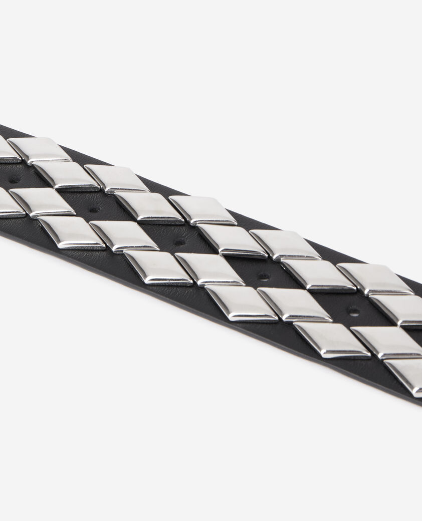 The Kooples WOMEN BLACK black leather belt with studs