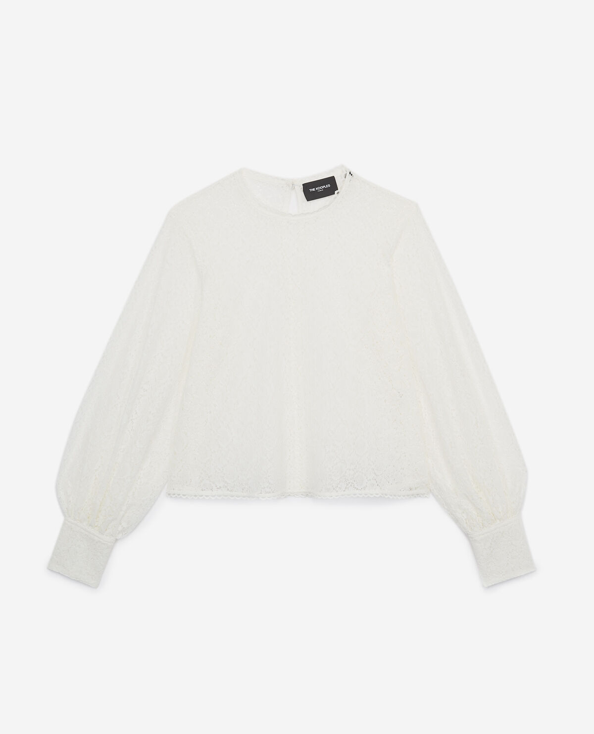 Ecru lace top with puffed sleeves The Kooples