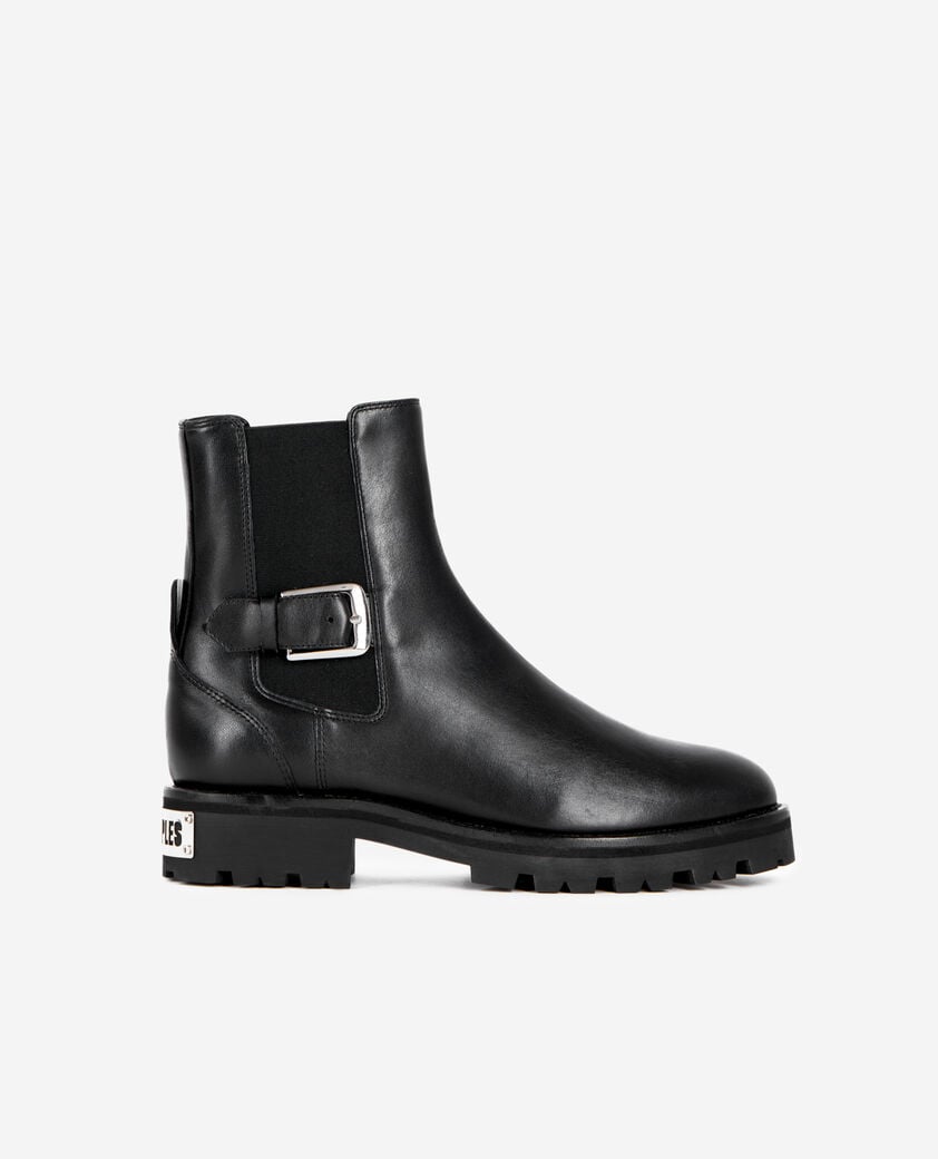 The Kooples FEMME BLACK bottines chelsea en cuir noires
