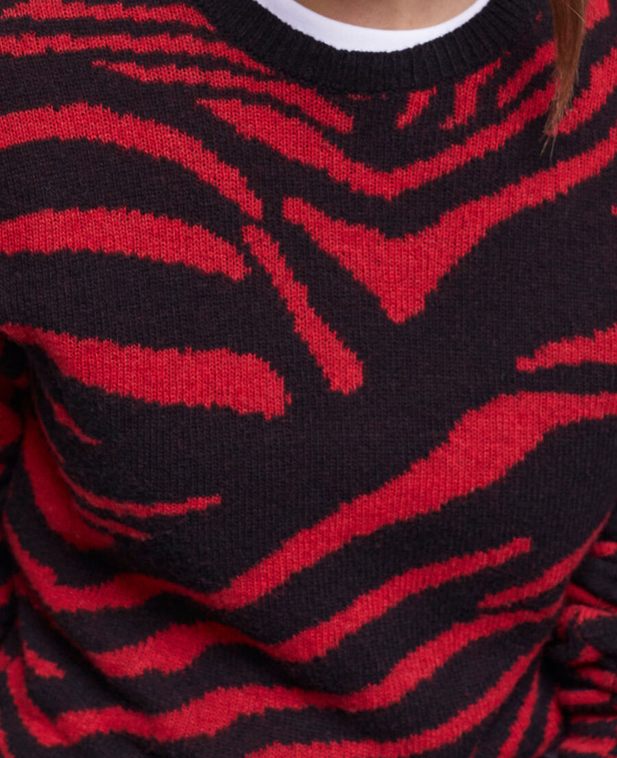 bedruckter pullover mit rundhalsausschnitt