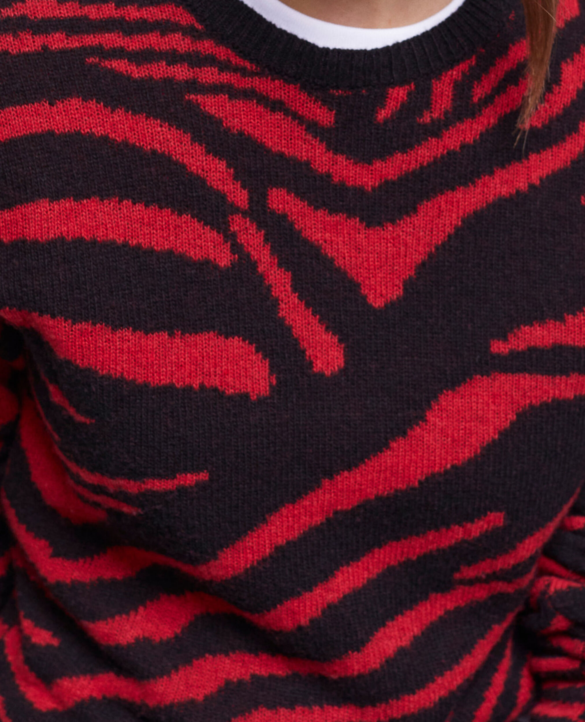 Bedruckter Pullover mit Rundhalsausschnitt, BLACK - RED, hi-res image number null