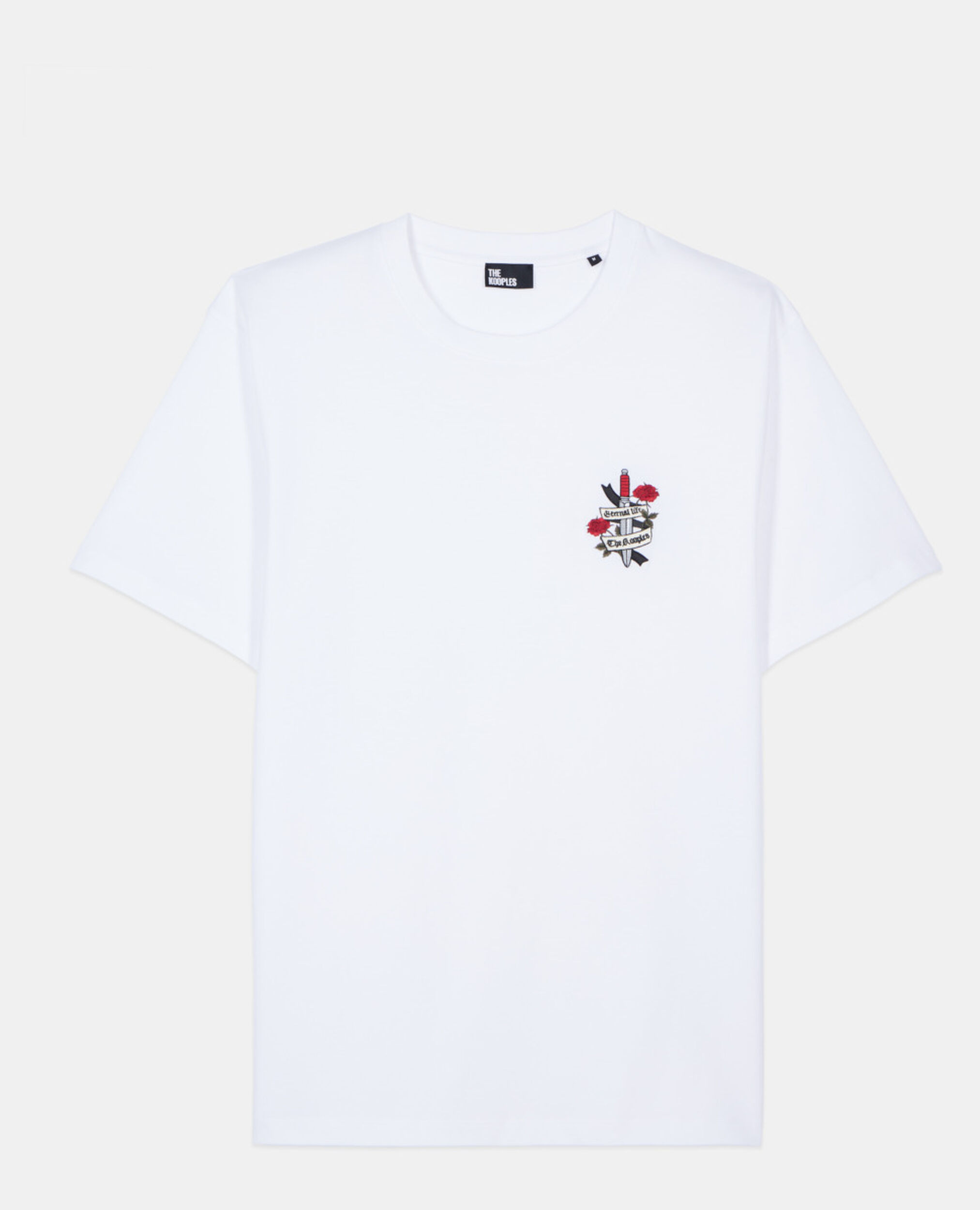Weißes T-Shirt mit Eternal life-Stickerei, WHITE, hi-res image number null