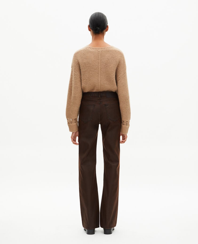The Kooples FEMME BROWN jean coupe flare marron