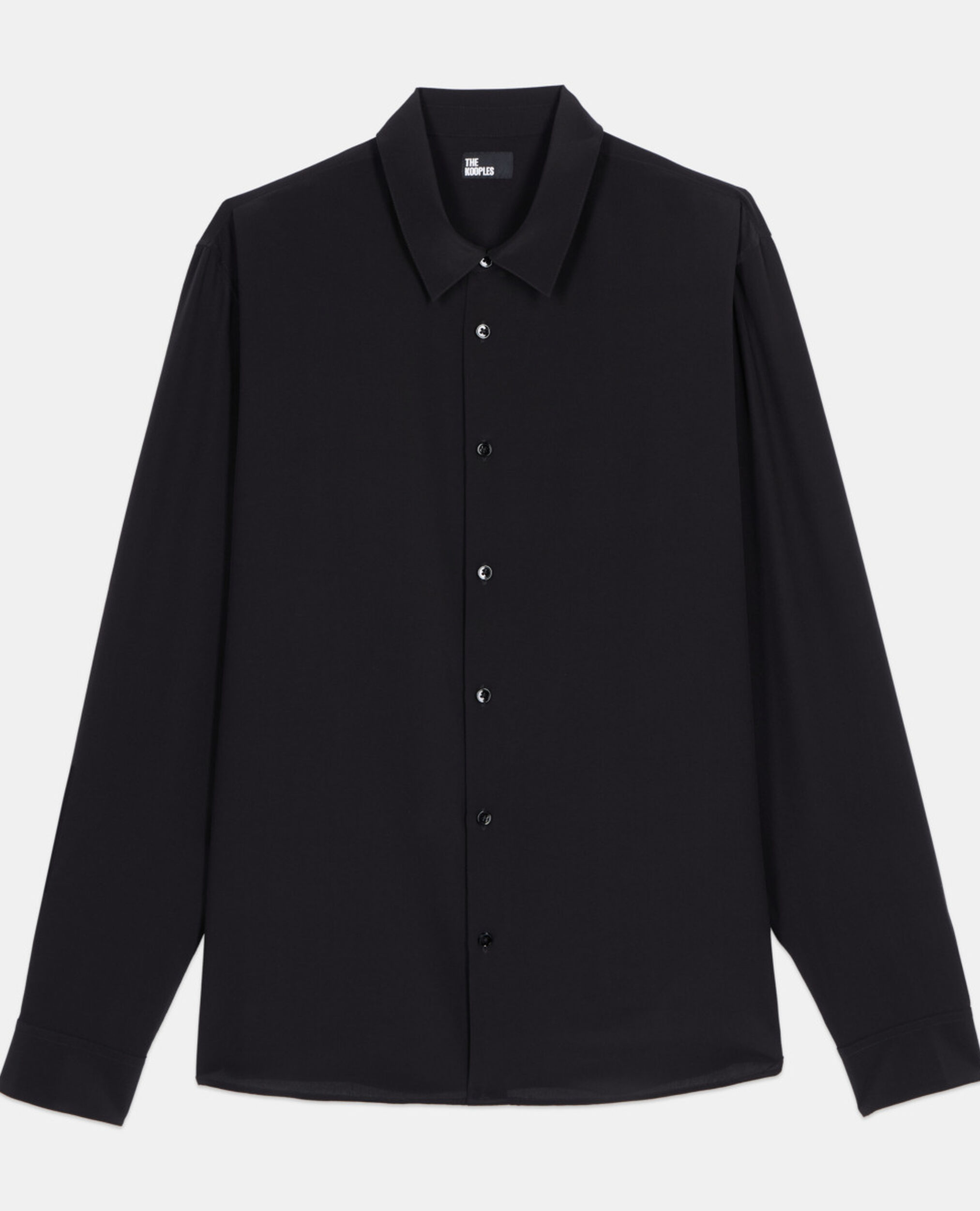 Chemise en soie noire, BLACK, hi-res image number null