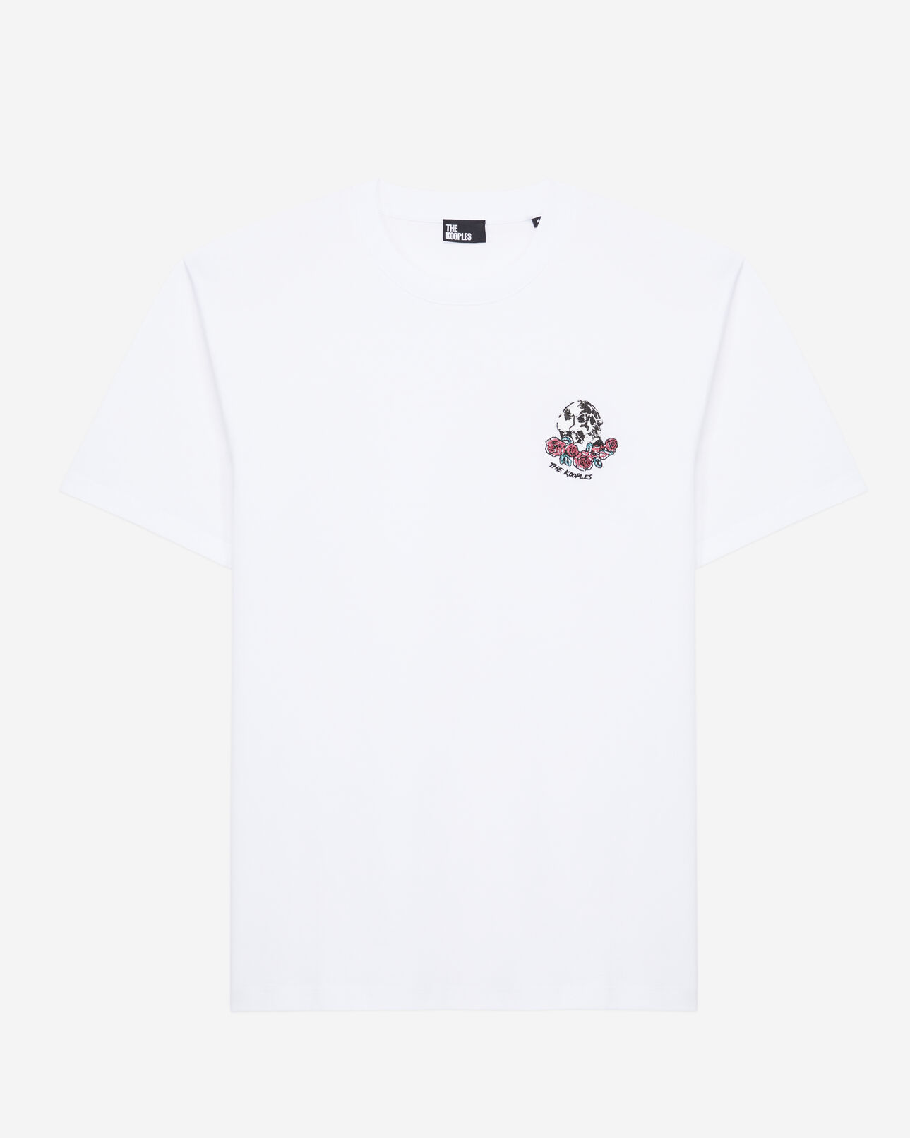 The Kooples HOMME WHITE t-shirt blanc avec broderie vintage skull