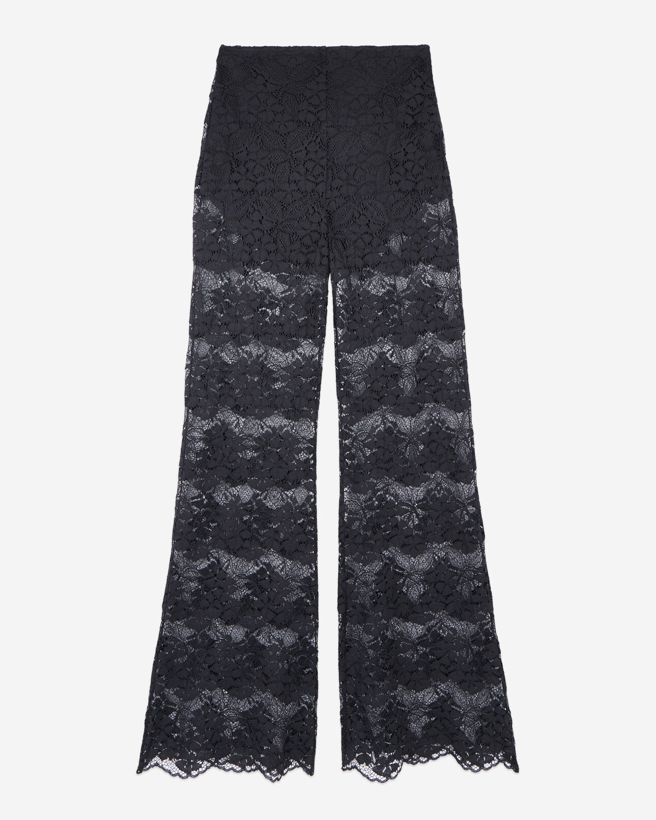 The Kooples FEMME BLACK pantalon flare en dentelle noir
